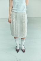 【Set Up】Lace Composition Midi Skirt アイボリー size:1 model:162cm MIU