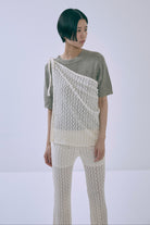 Cut Lace Soft Flare Pants & Layered Skirt Set