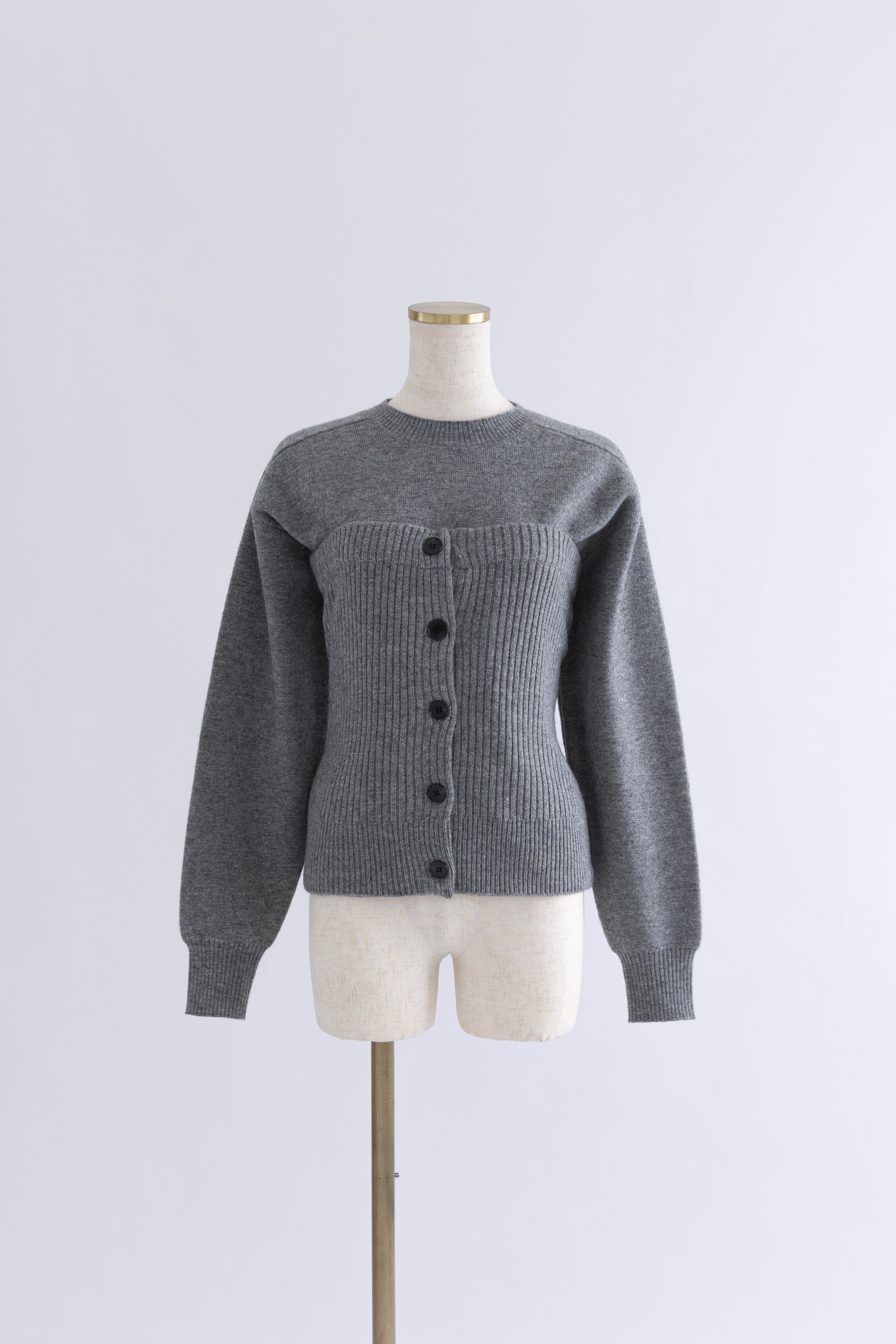 Crewneck Knit ＆ Rib Knit Bustier Set