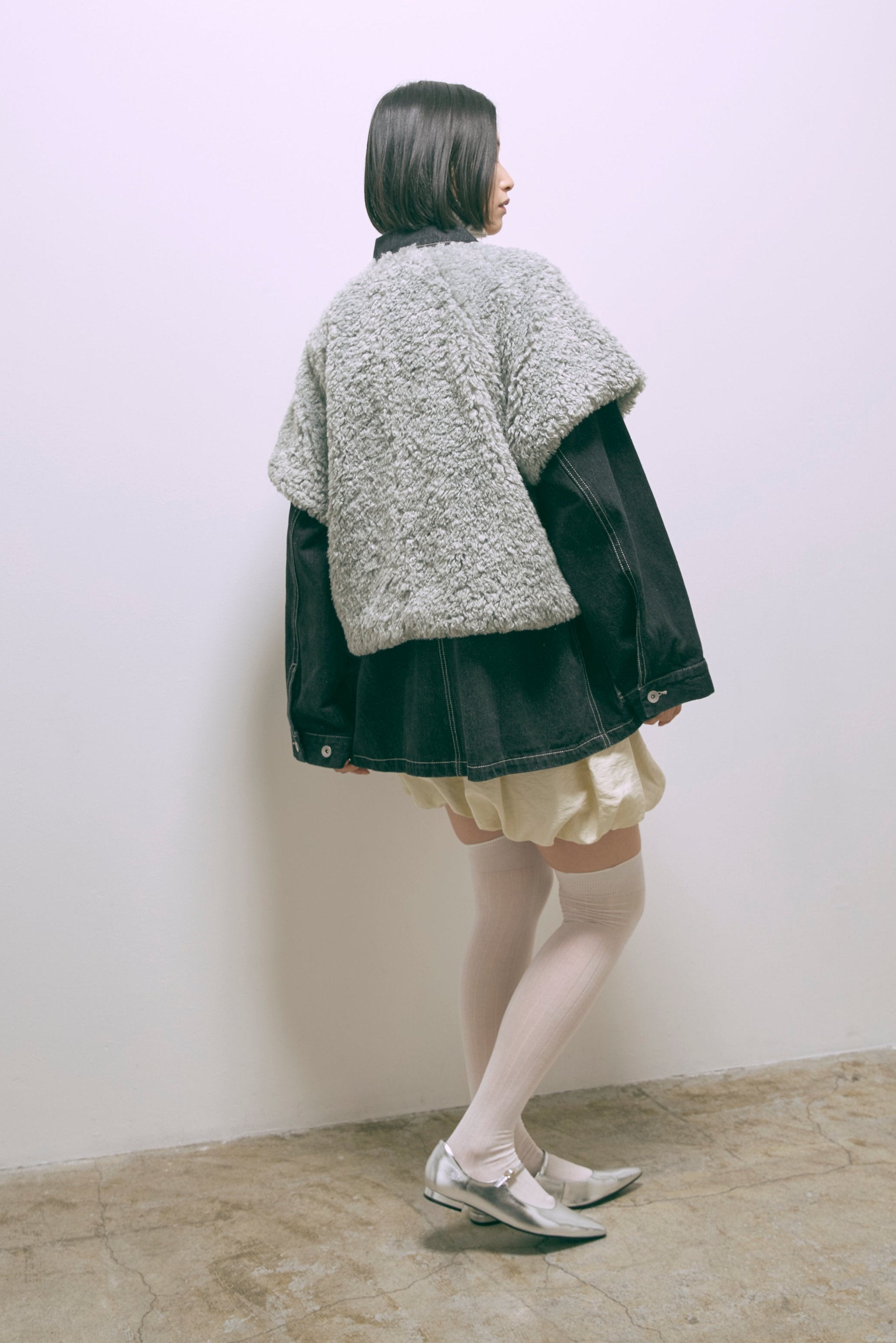 Short Sleeve Fur Jacket