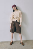 Structured Pocket Flare Shorts