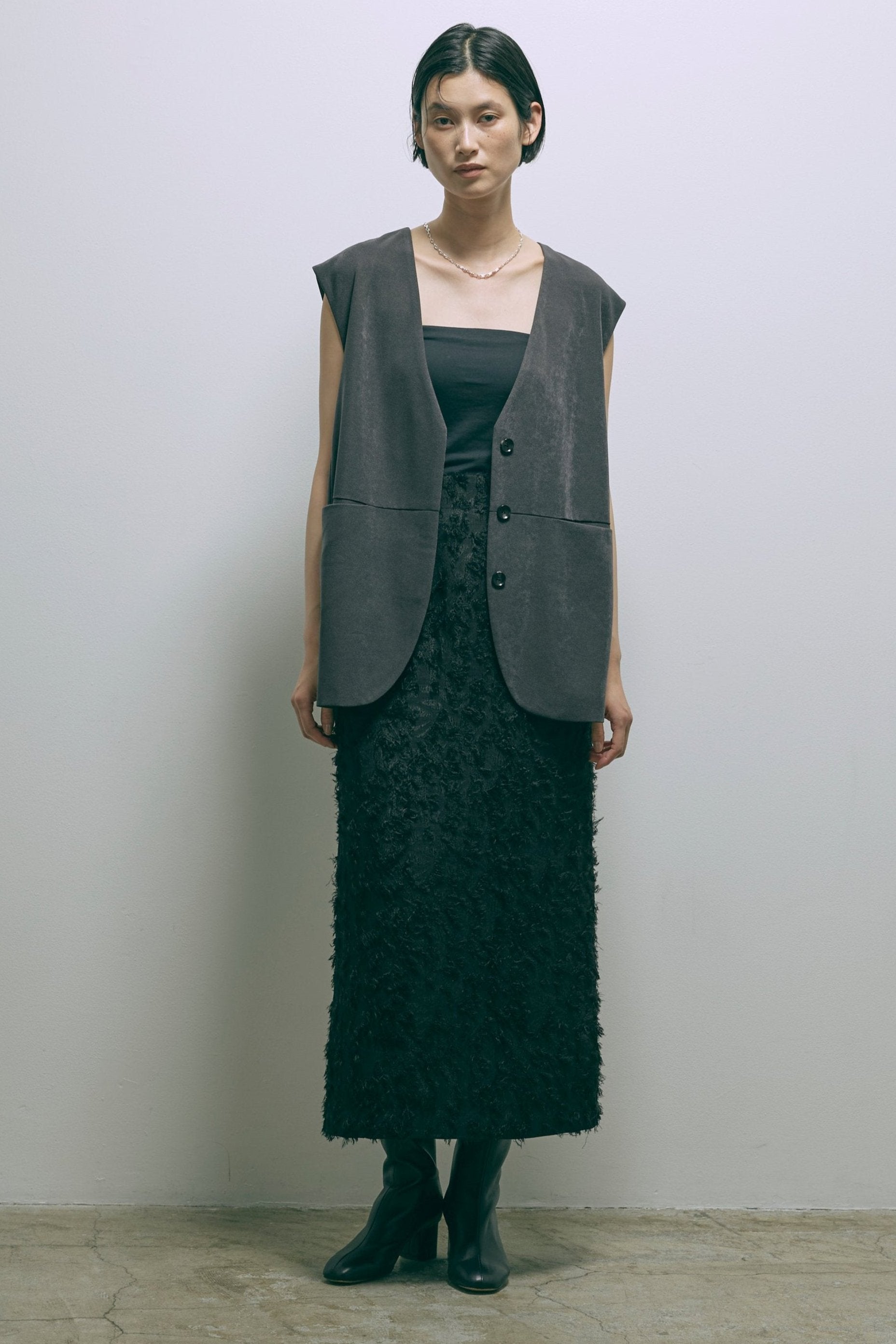 【Set Up】Faux Suede Gilet