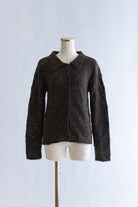 Mohair-Like Open Knit Polo ブラウン