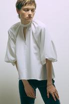 Flared Balloon Sleeve Blouse
