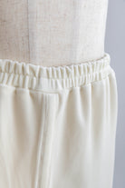 Velour Snap-Detail I-Line Skirt