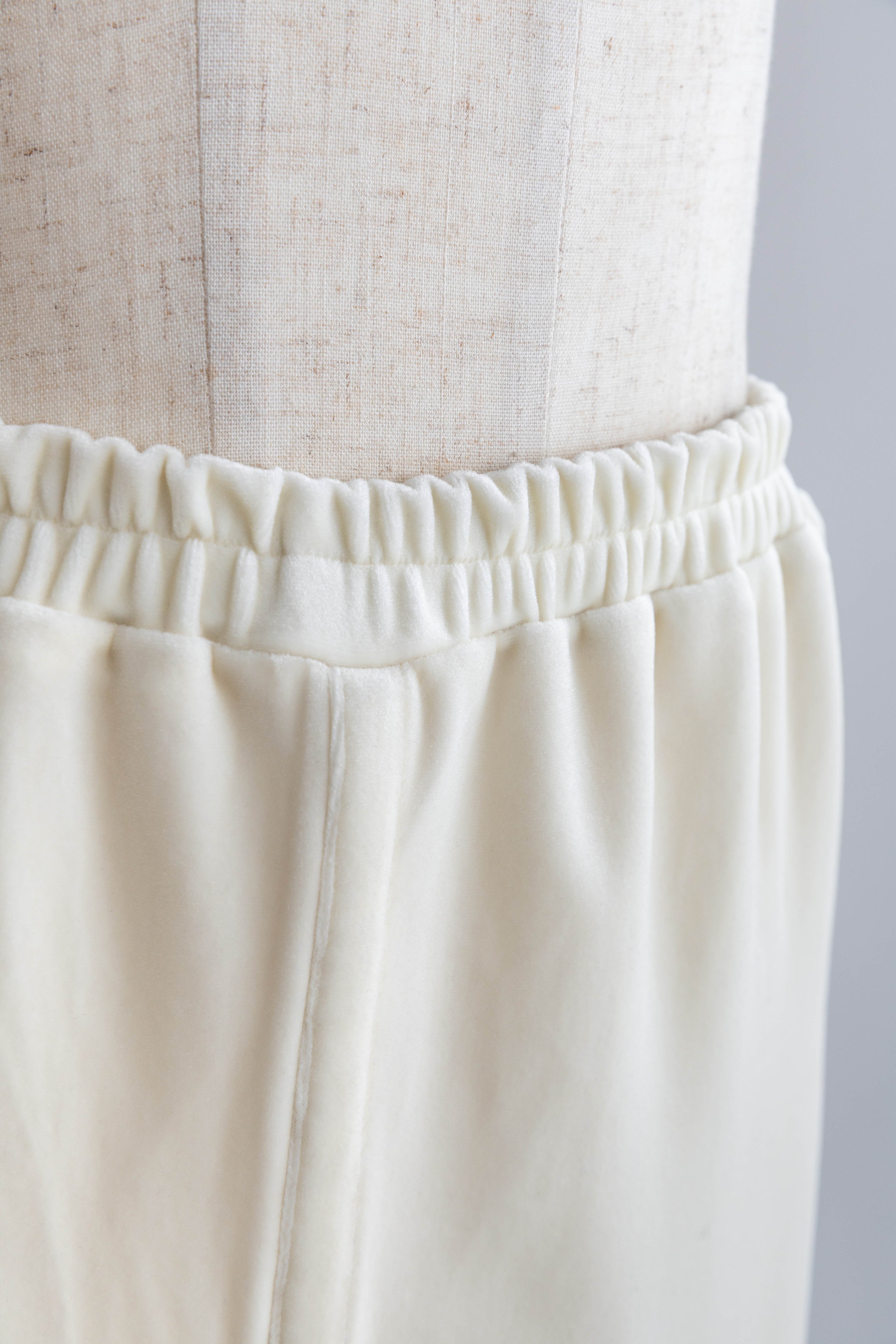 Velour Snap-Detail I-Line Skirt
