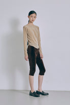 Velour Slim-Fit Biker Leggings