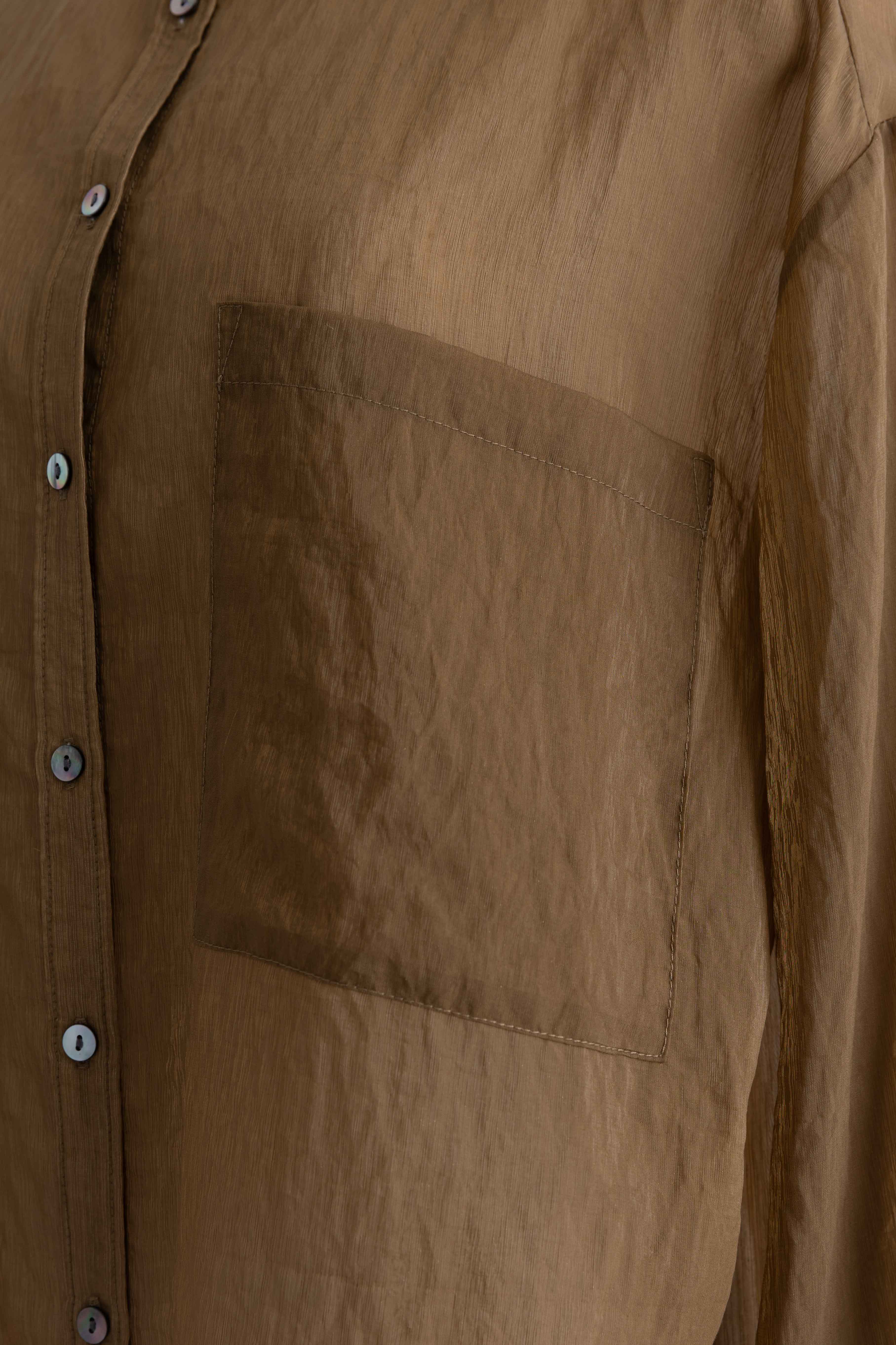 Long Cuff Sheer Blouse