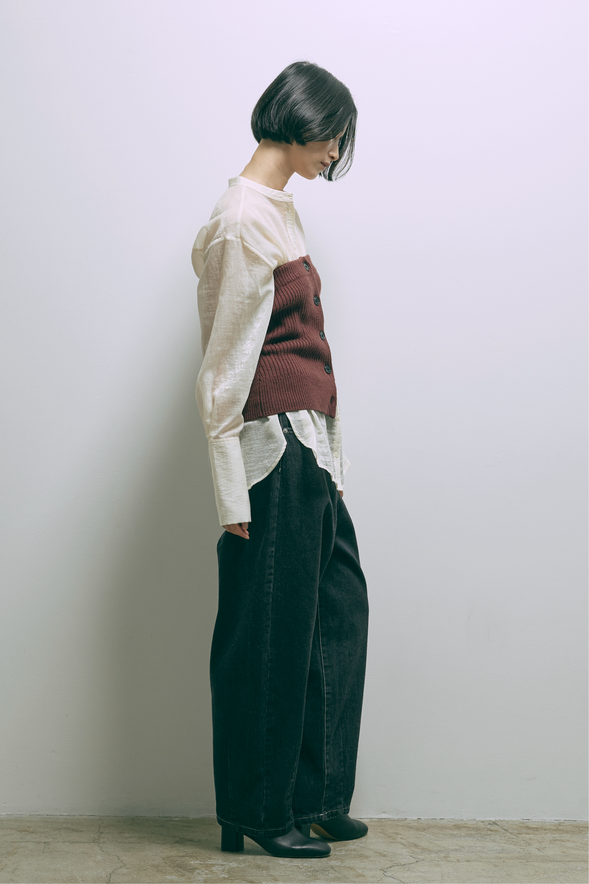 Long Cuff Sheer Blouse