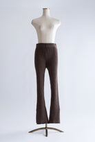 【Set Up】Chenille Rib Flared Pants ブラウン