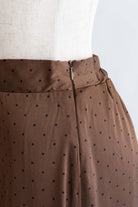 Polka Dot Satin Lace Trim Skirt