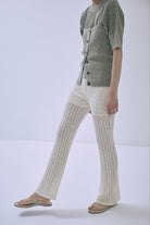 Cut Lace Soft Flare Pants & Layered Skirt Set