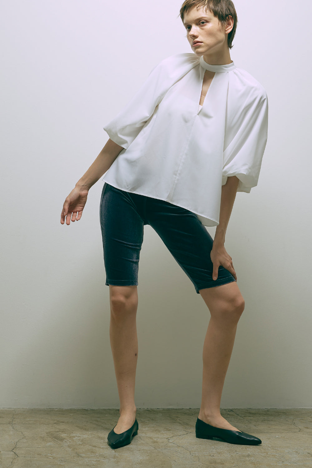 Flared Balloon Sleeve Blouse