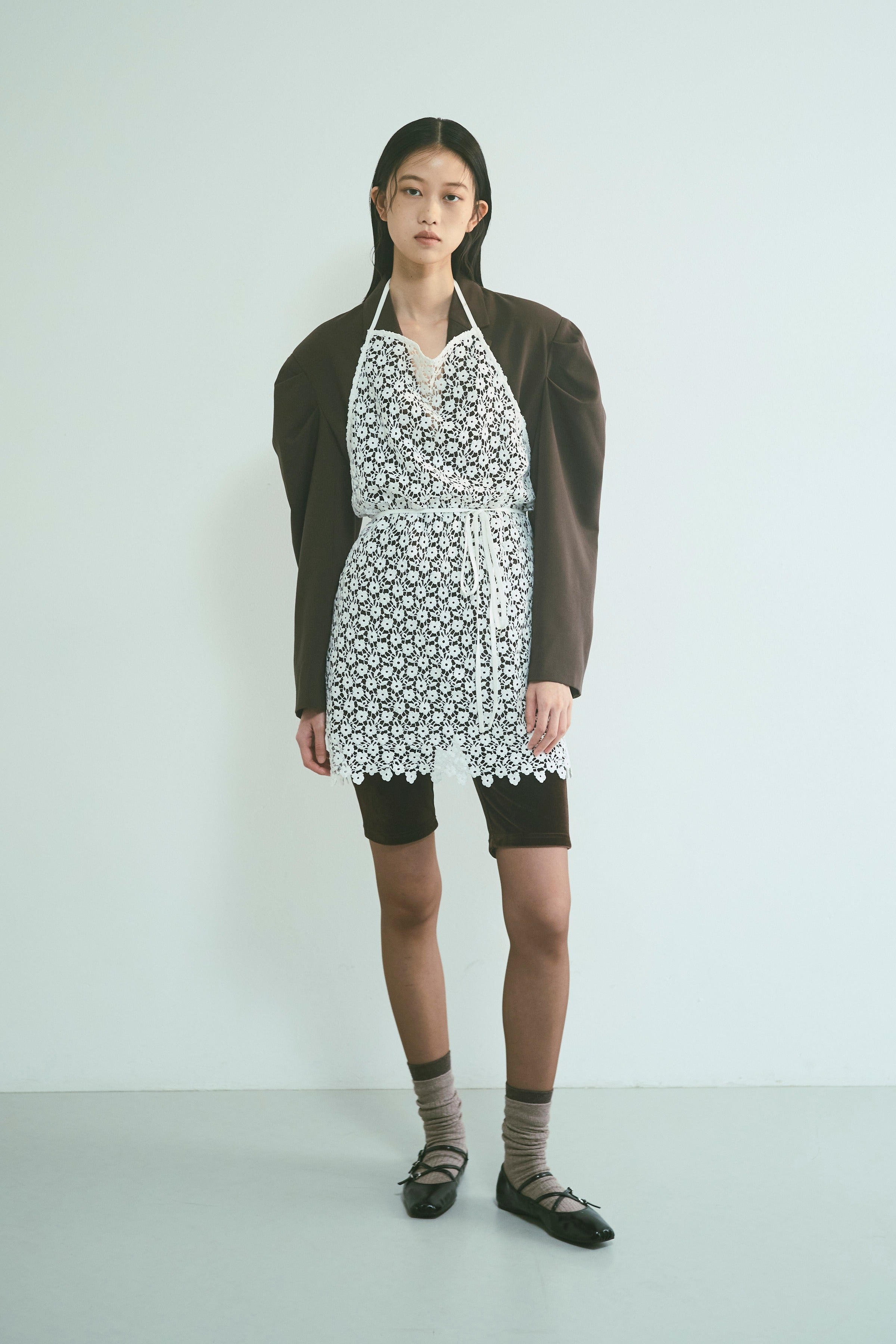Gathered Shoulder Fitted Jacket