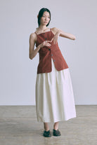 Cocoon Silhouette Skirt オフホワイト model:174cm AMIRU
