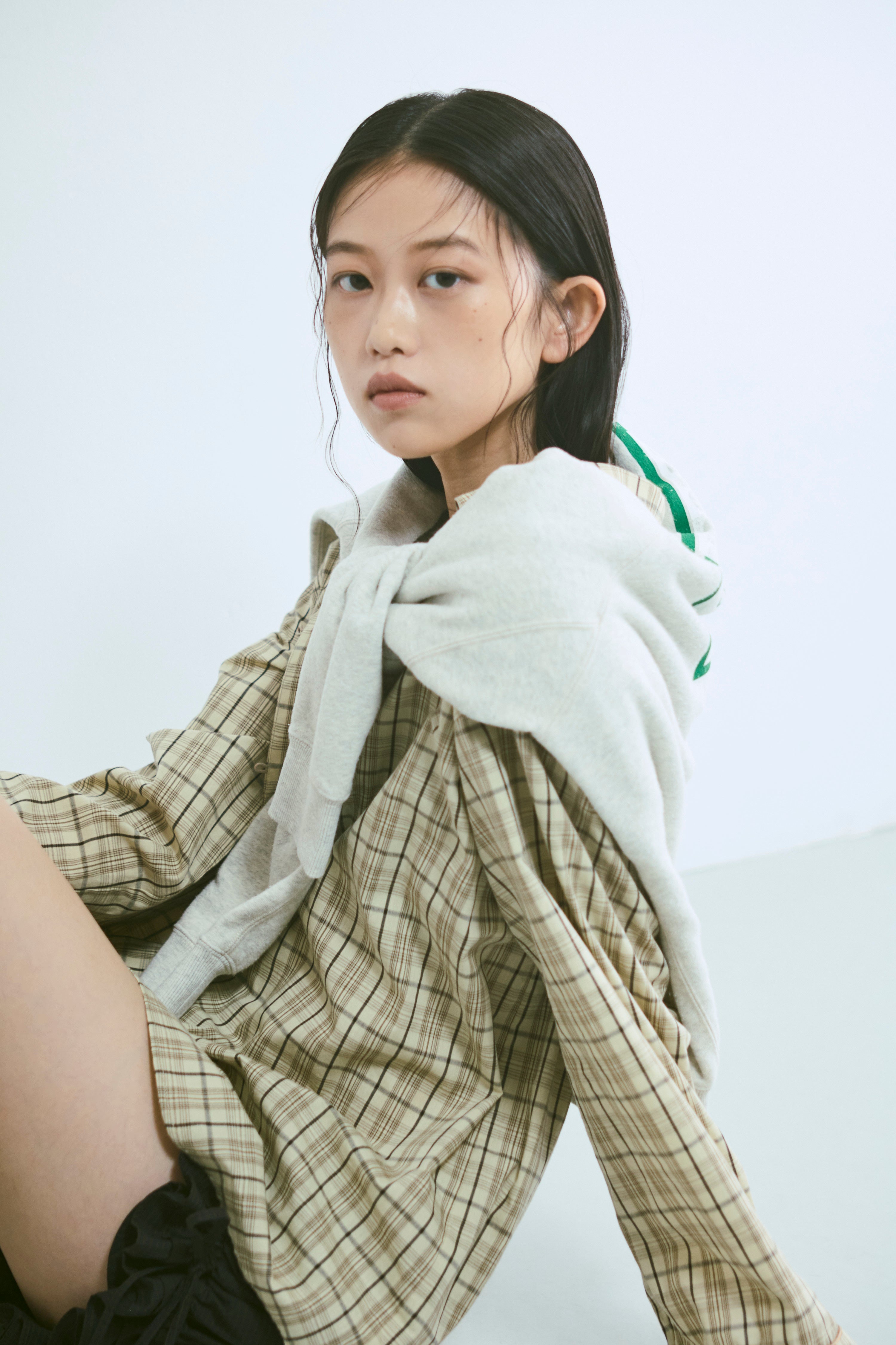 Satin Piping Checked Pajama Shirt