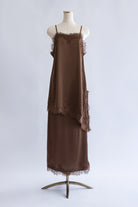Polka Dot Satin Lace Cami Dress