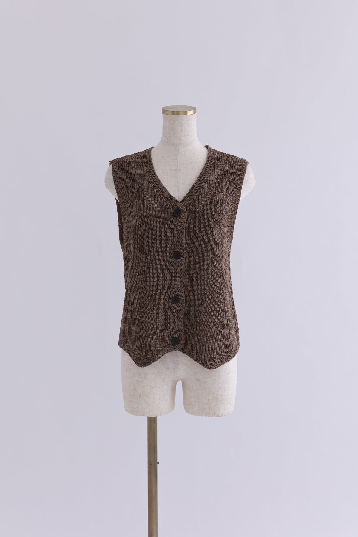 Melange Knit Gilet ブラウン