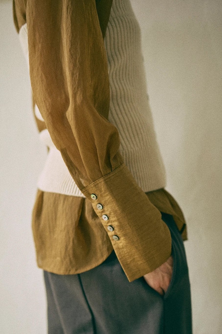 Crewneck Knit ＆ Rib Knit Bustier Set