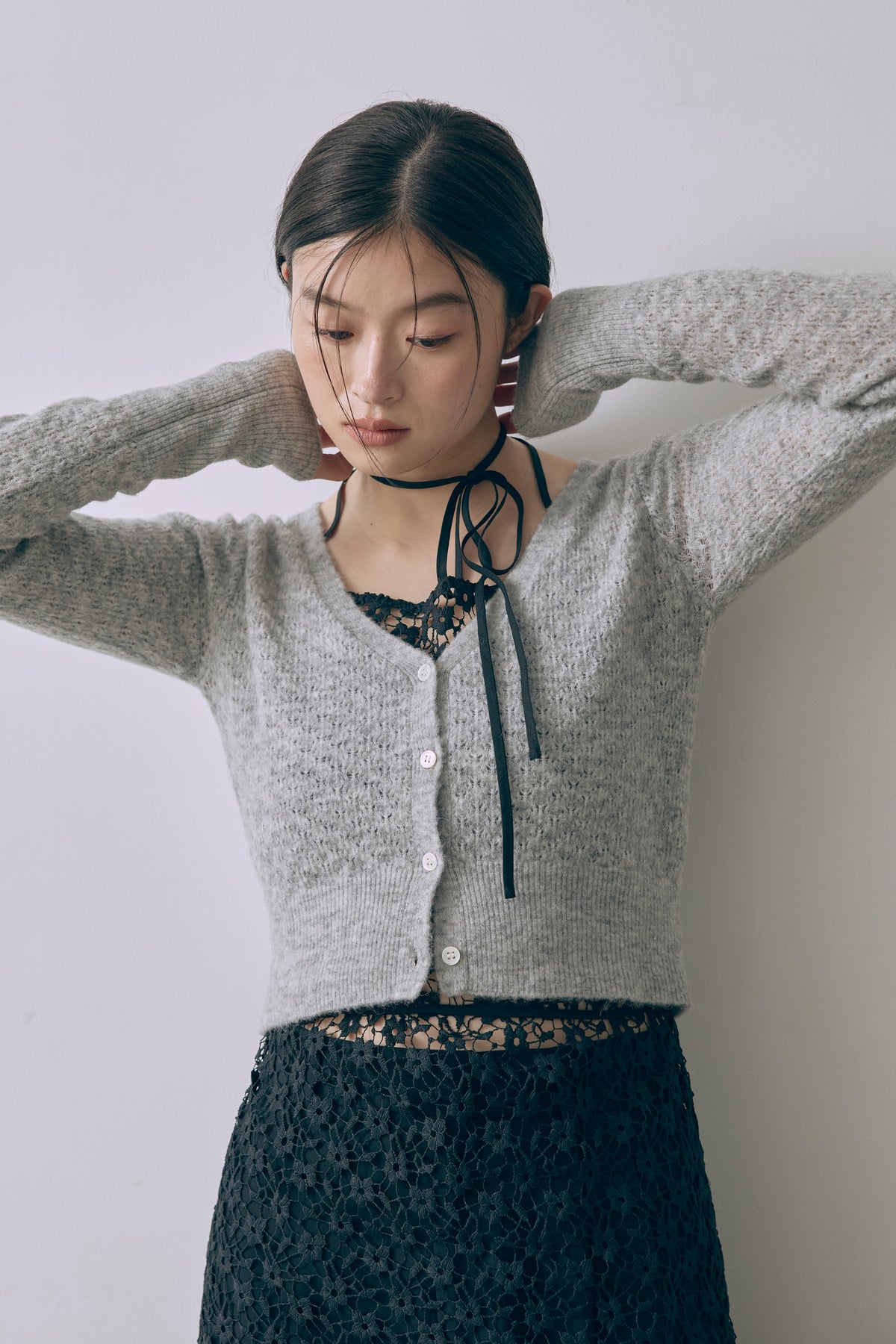 Cloud Touch Knit Cardigan 杢グレー