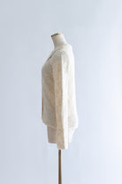 Mohair-Like Open Knit Polo アイボリー