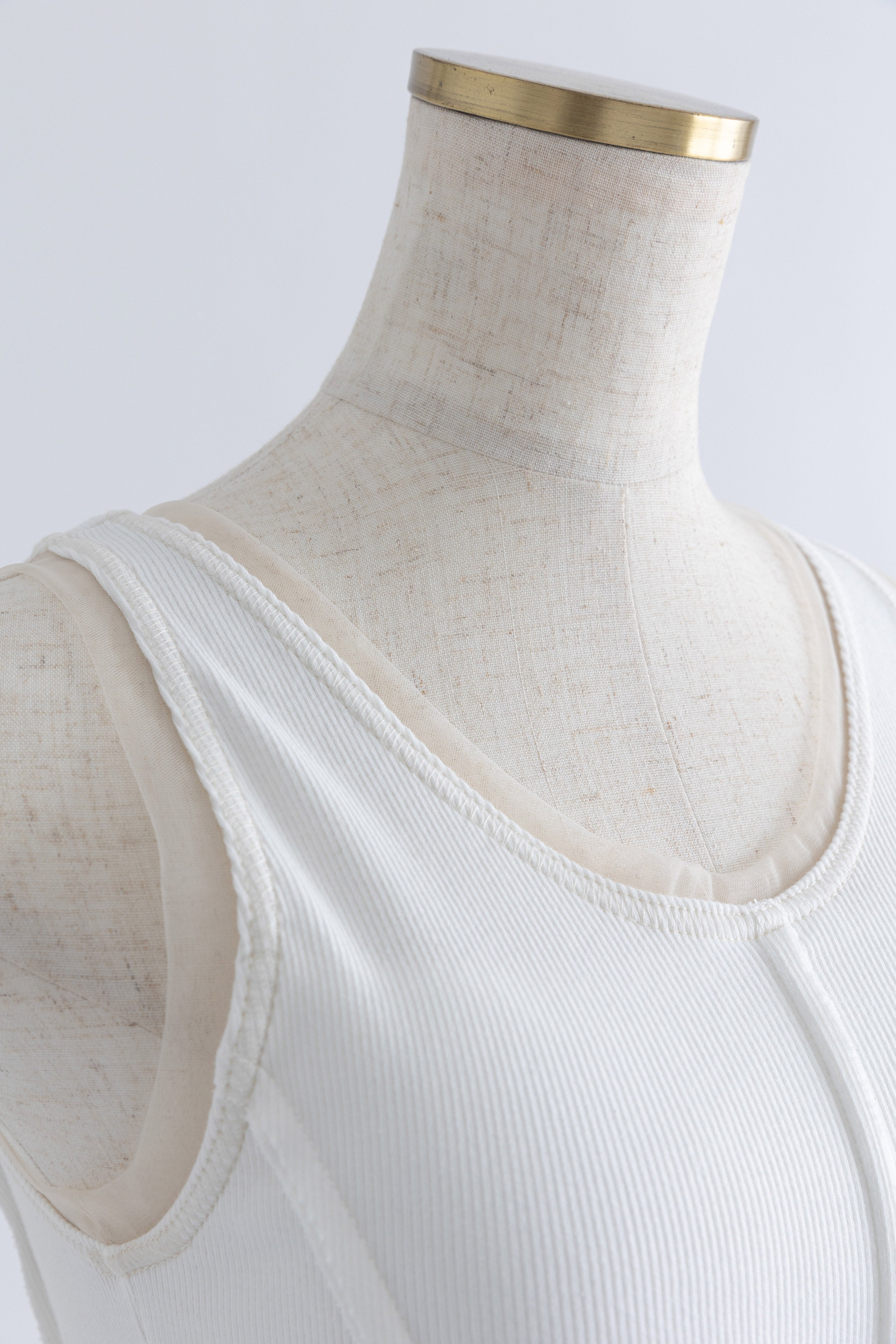 Tulle Piping Tank Top