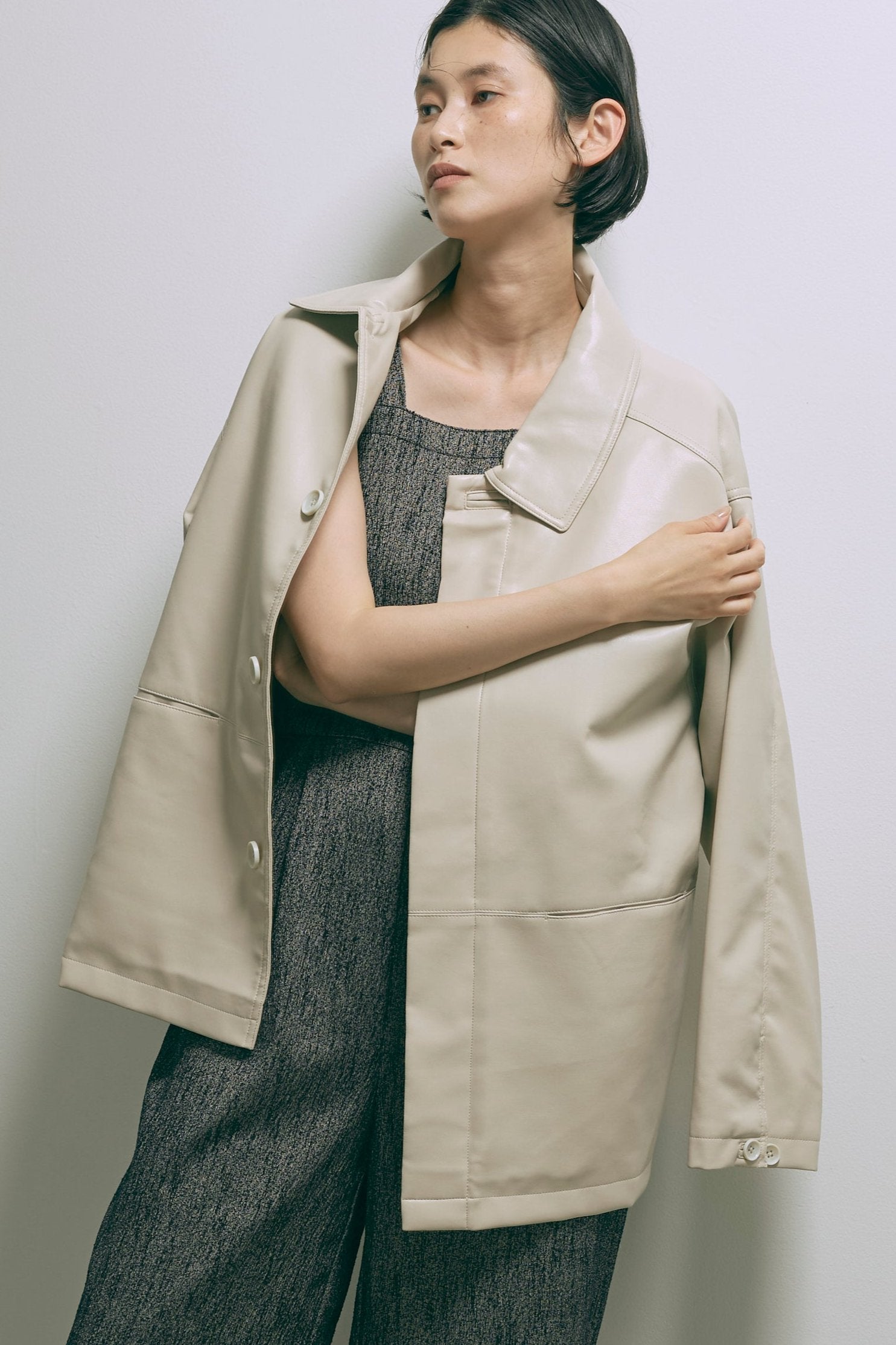 Faux Leather Over Jacket