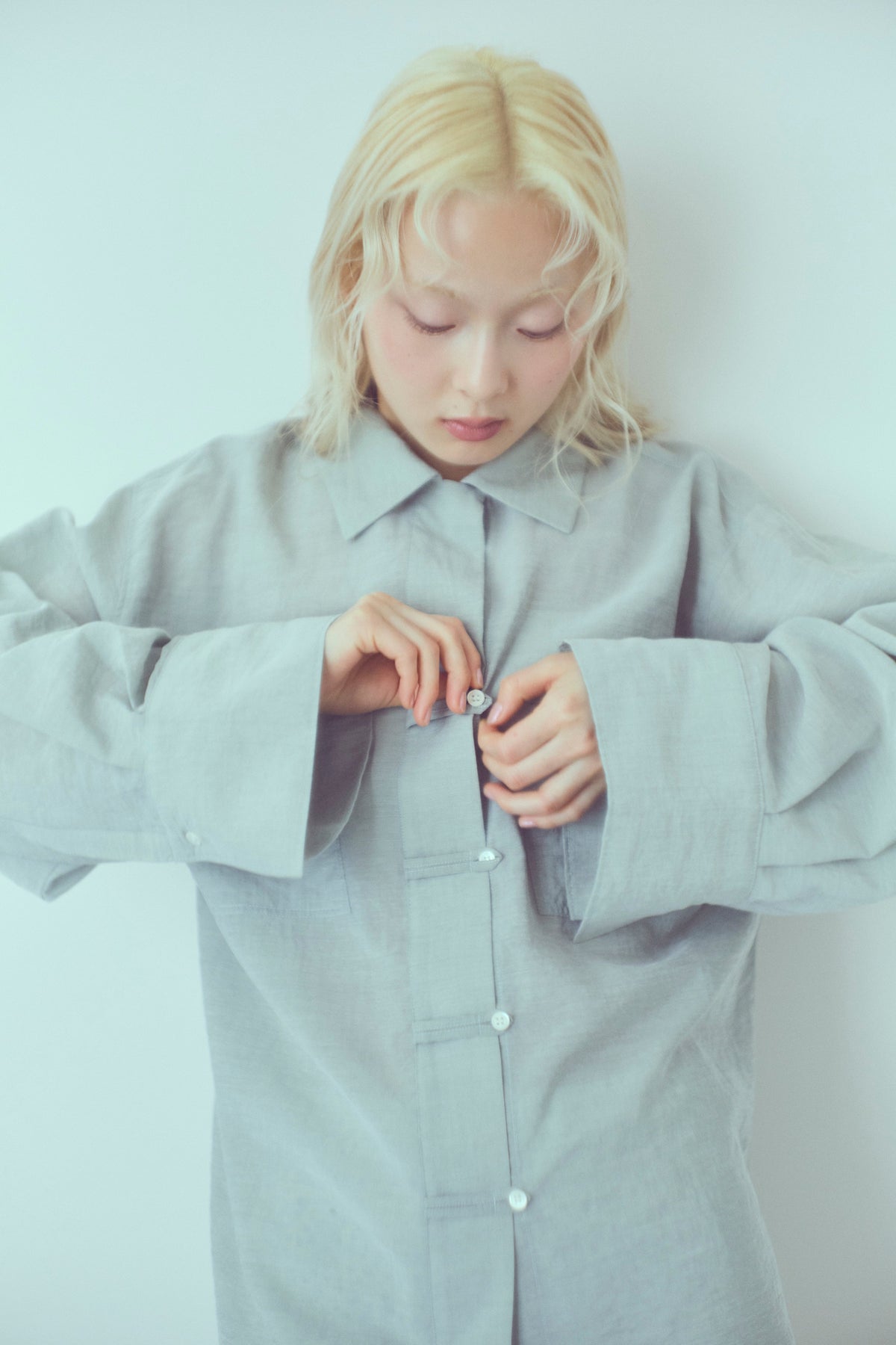 China Wide Shirt グリーン model:162cm MIU