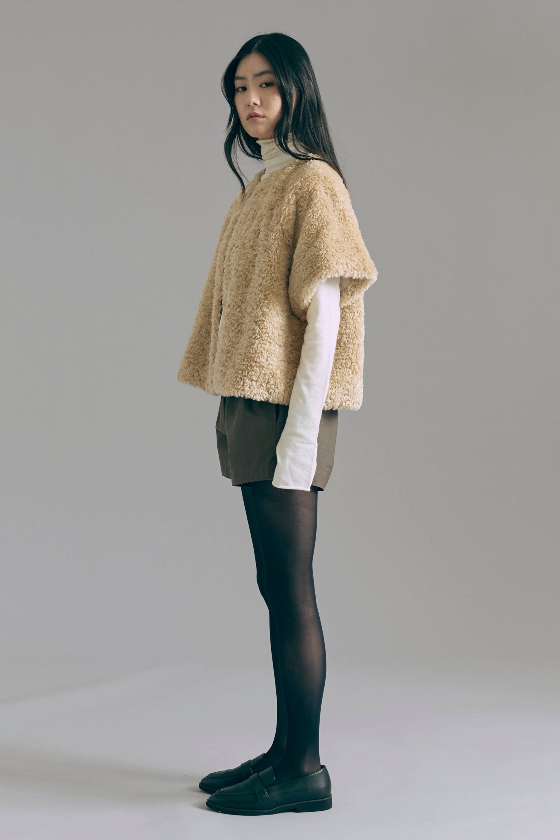Short Sleeve Fur Jacket