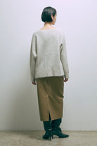 Vneck Fox Over Knit