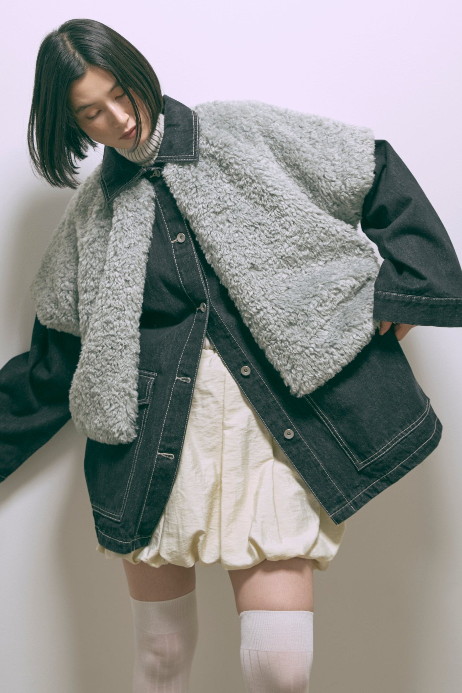 Short Sleeve Fur Jacket