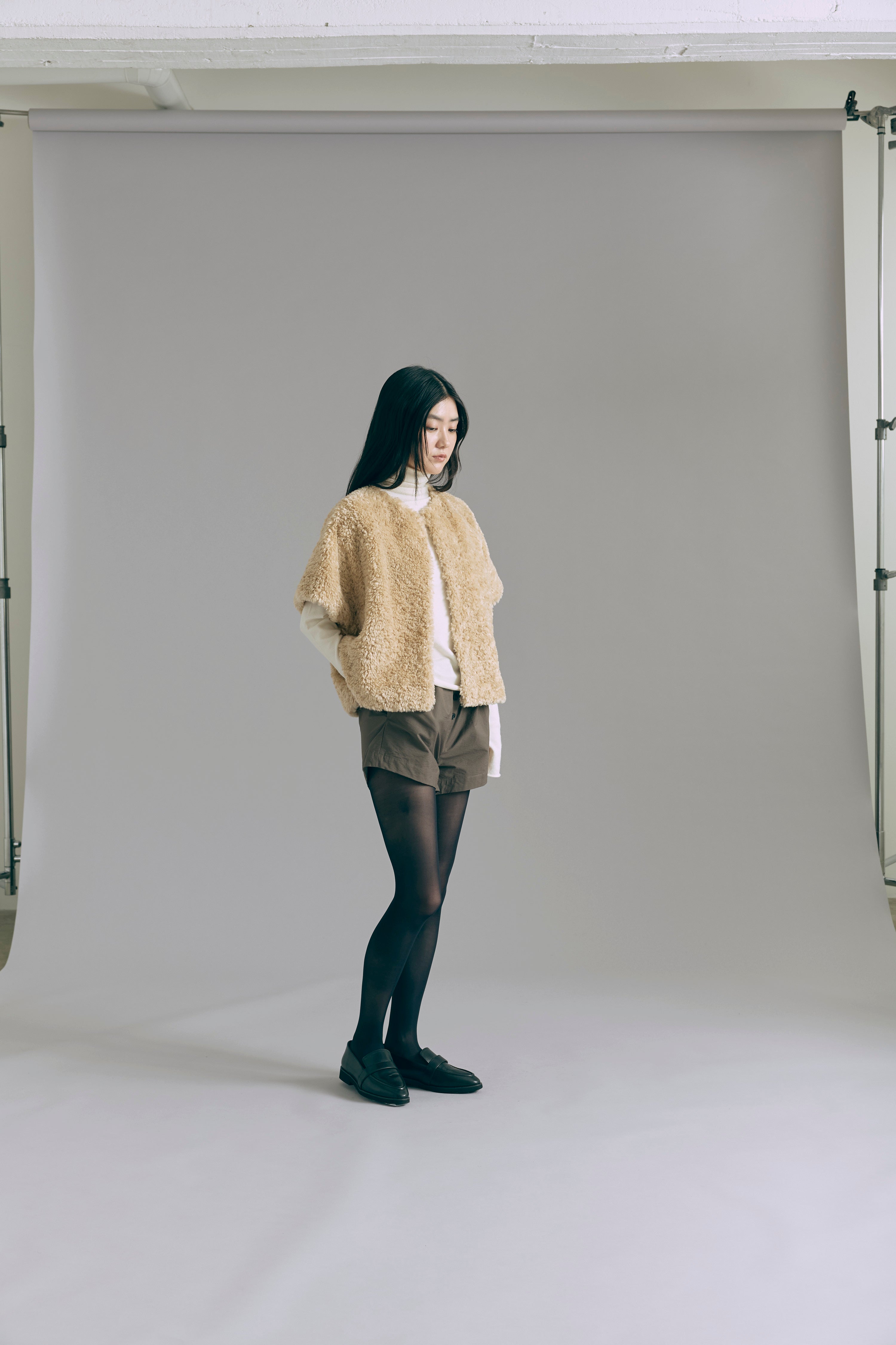 Short Sleeve Fur Jacket