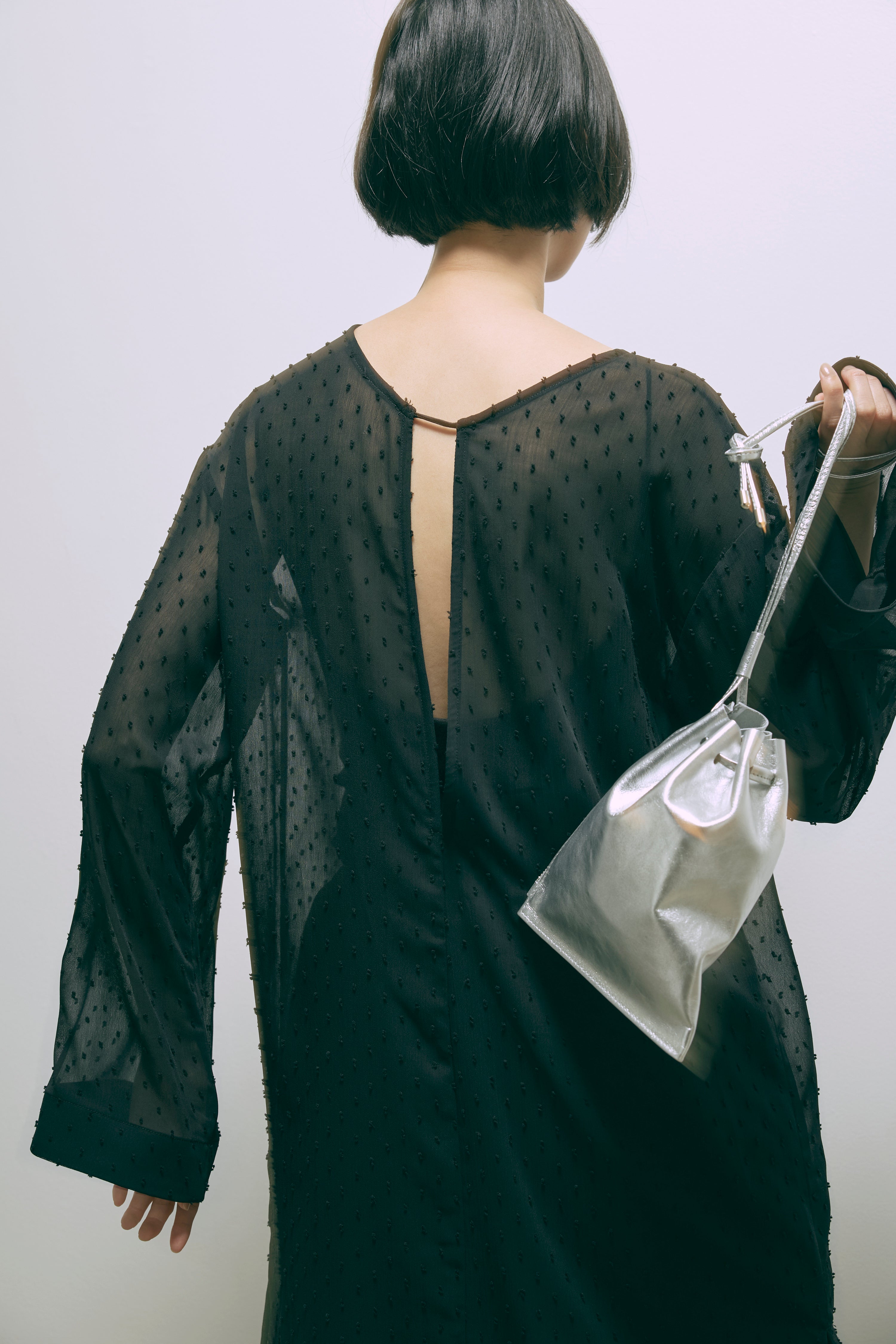 Leather Zip Drawstring Bag