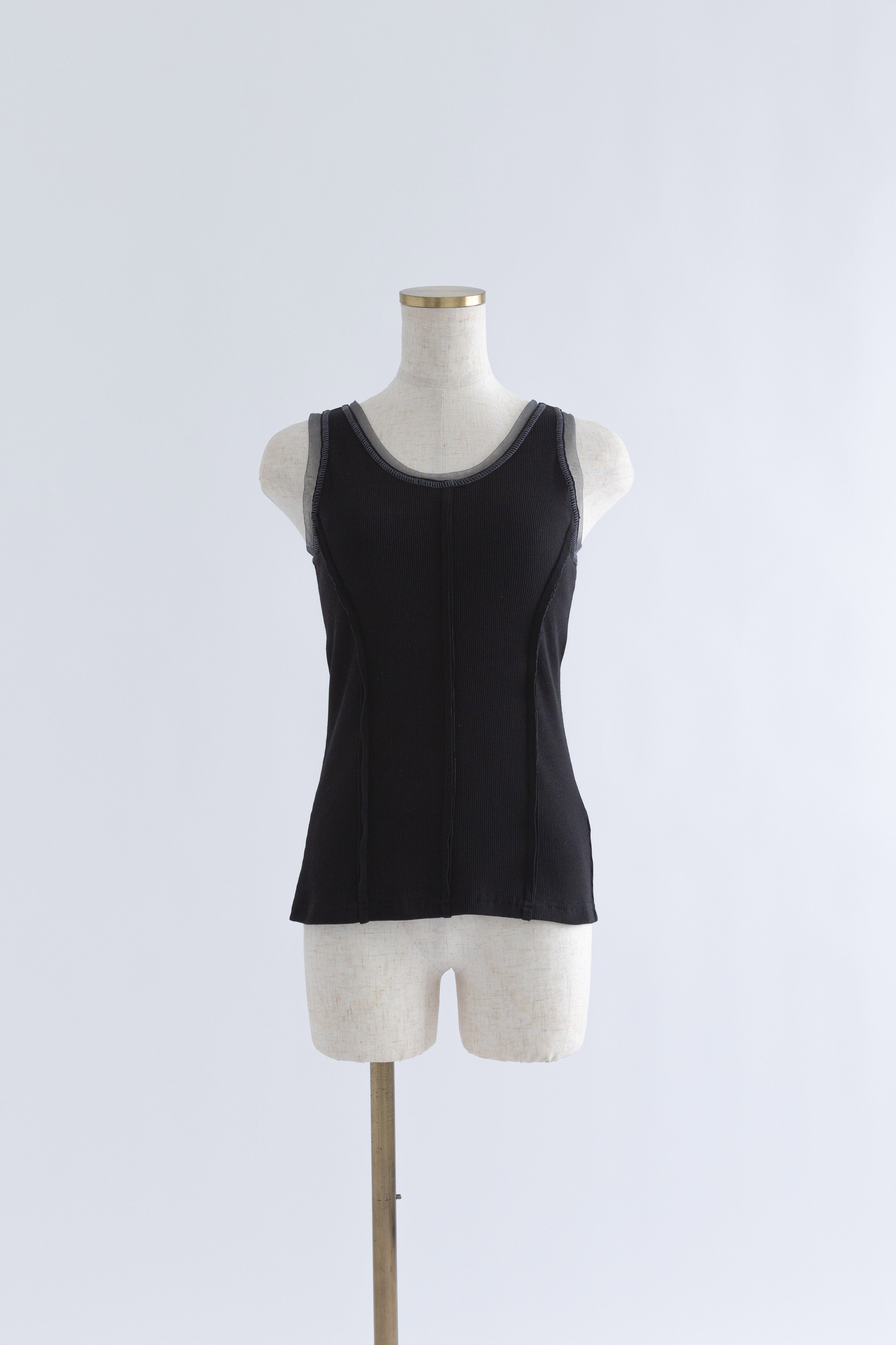 Tulle Piping Tank Top