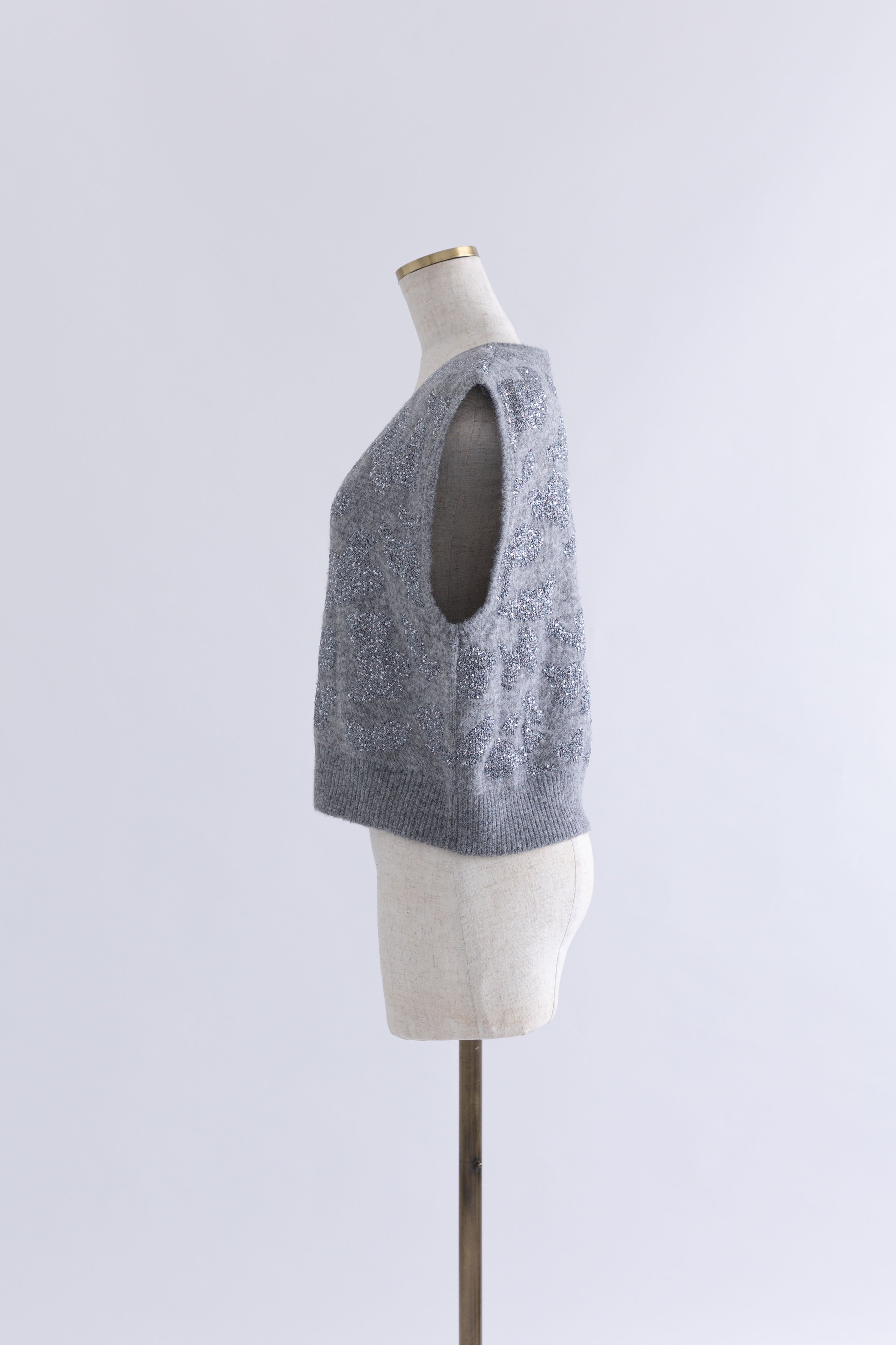 Sequin Jacquard Knit Vest