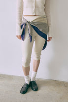 Velour Slim-Fit Biker Leggings アイボリー size:1 model:171cm YUUMIKO