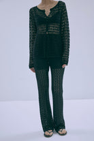 Cut Lace Soft Flare Pants & Layered Skirt Set