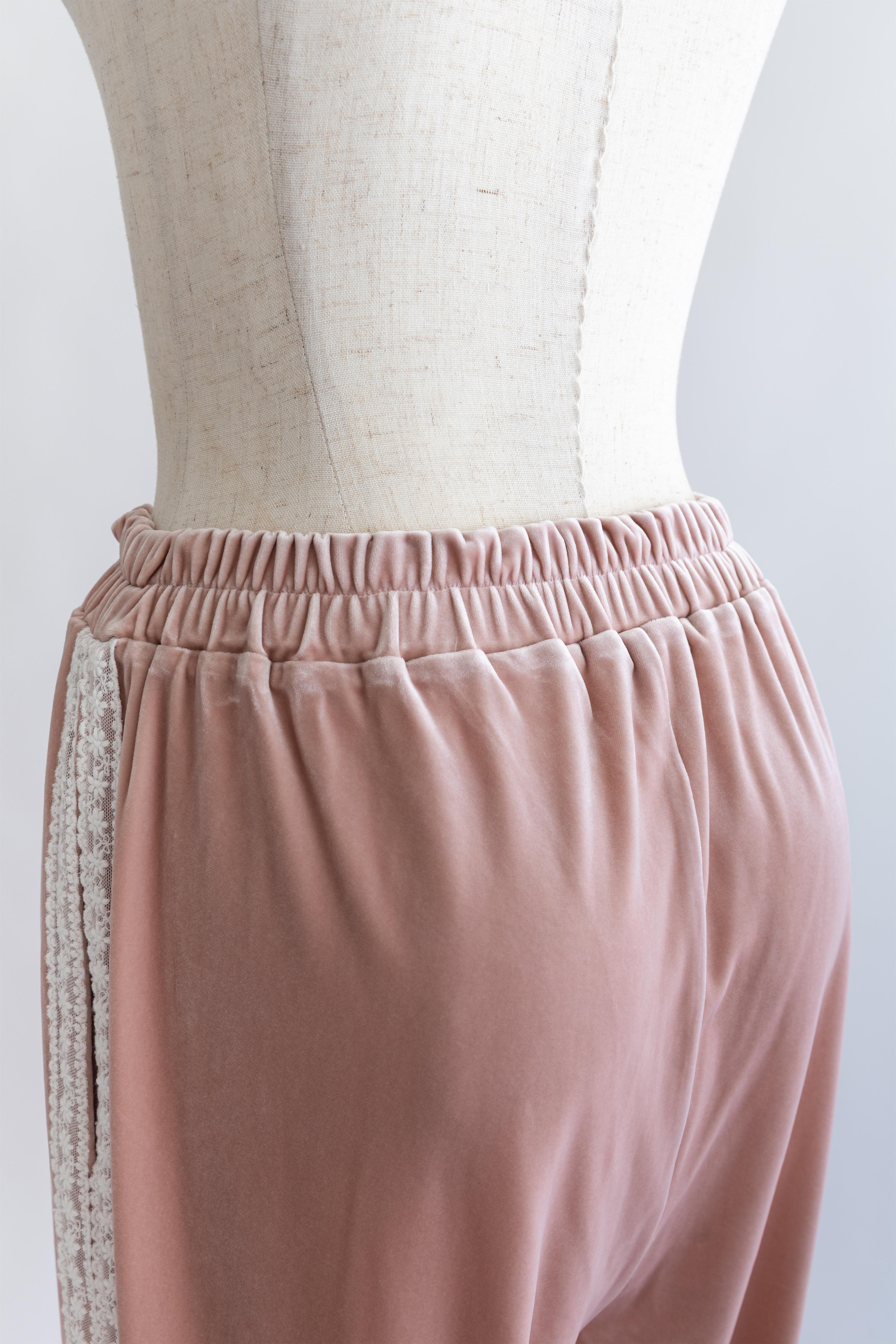 Side Lace Velour Easy Pants