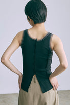Tulle Piping Tank Top