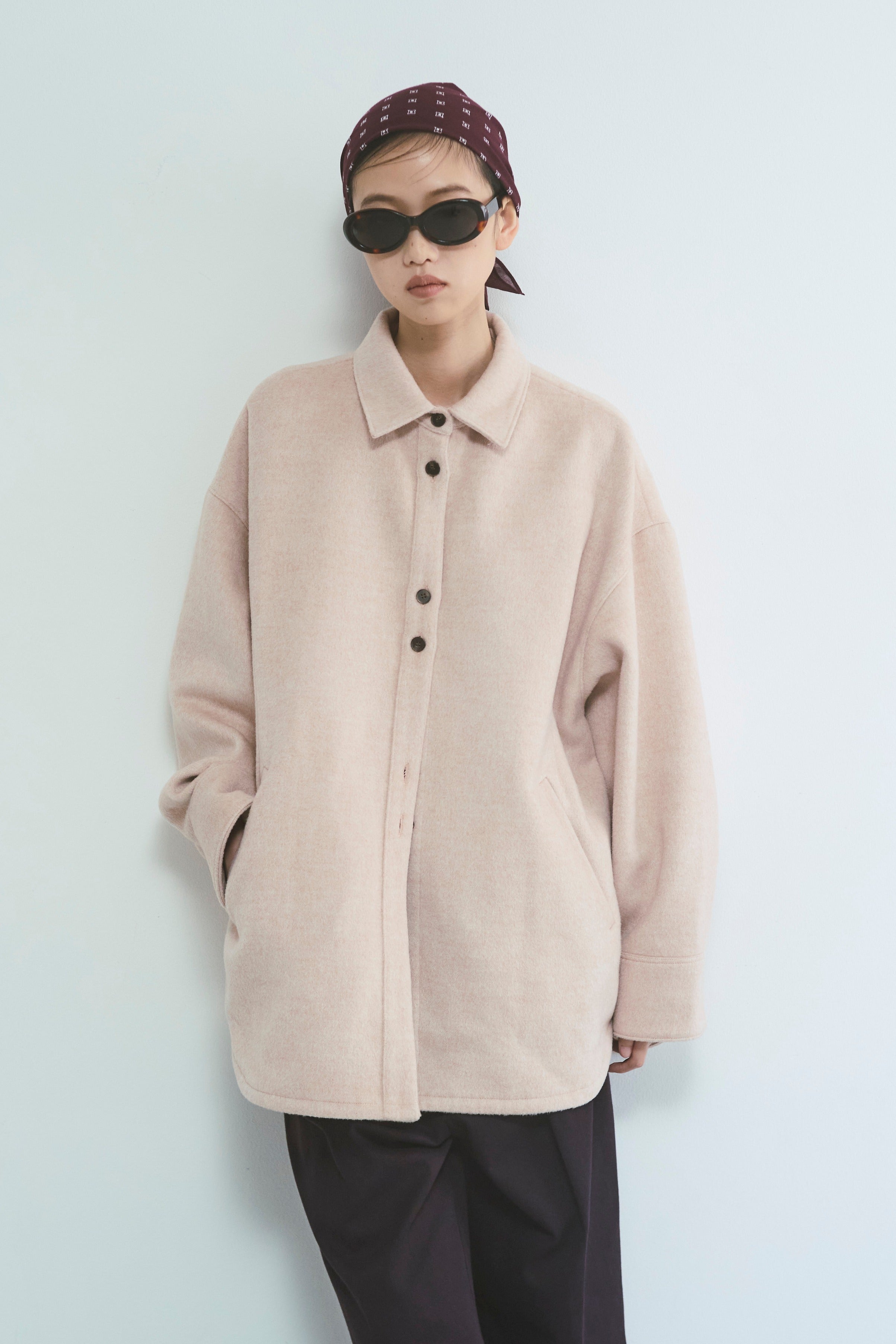 Wool Blend Over Shirts Jacket