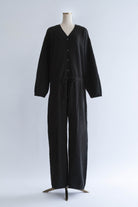 Soft Wool Jumpsuit ブラック