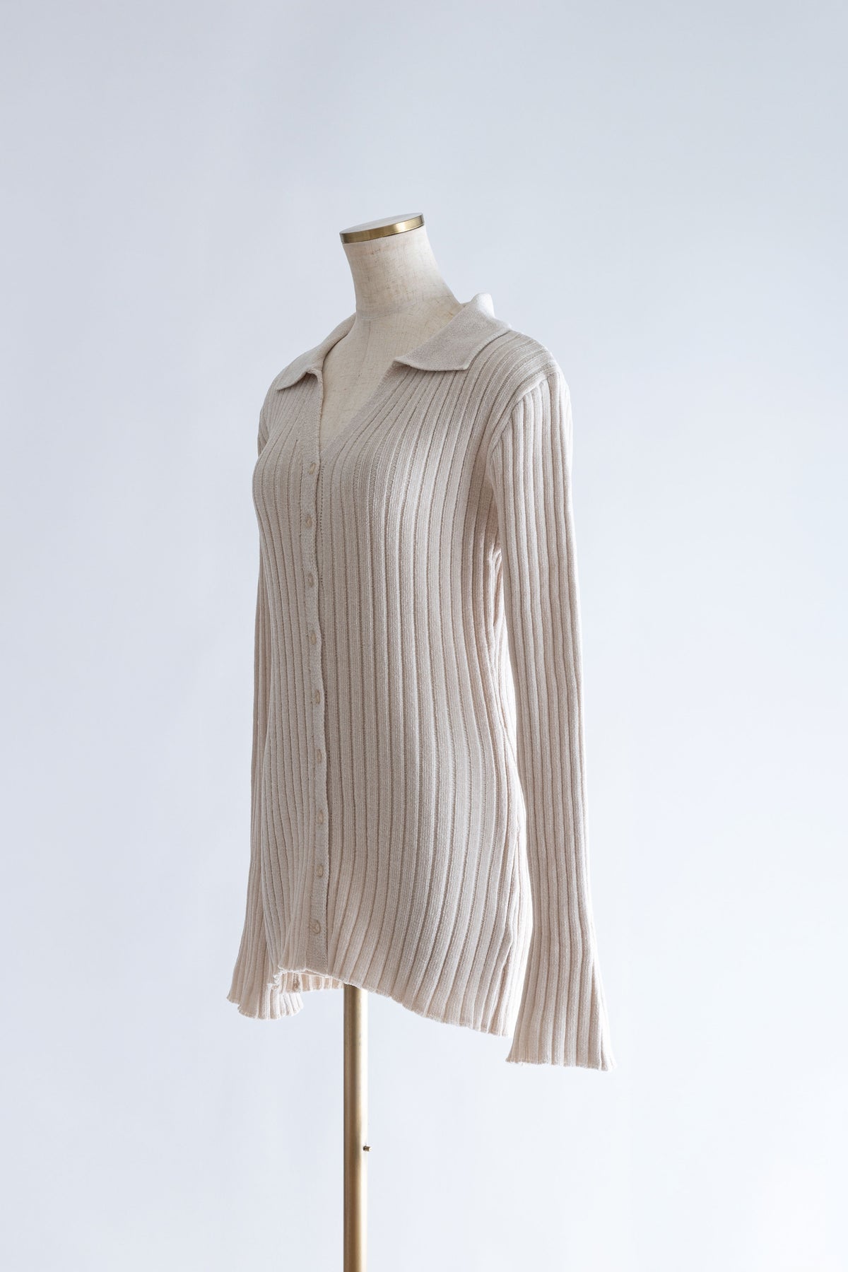 【Set Up】Chenille Collar Cardigan アイボリー