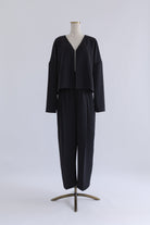 Dropped Shoulder Soft Jacket Set Up