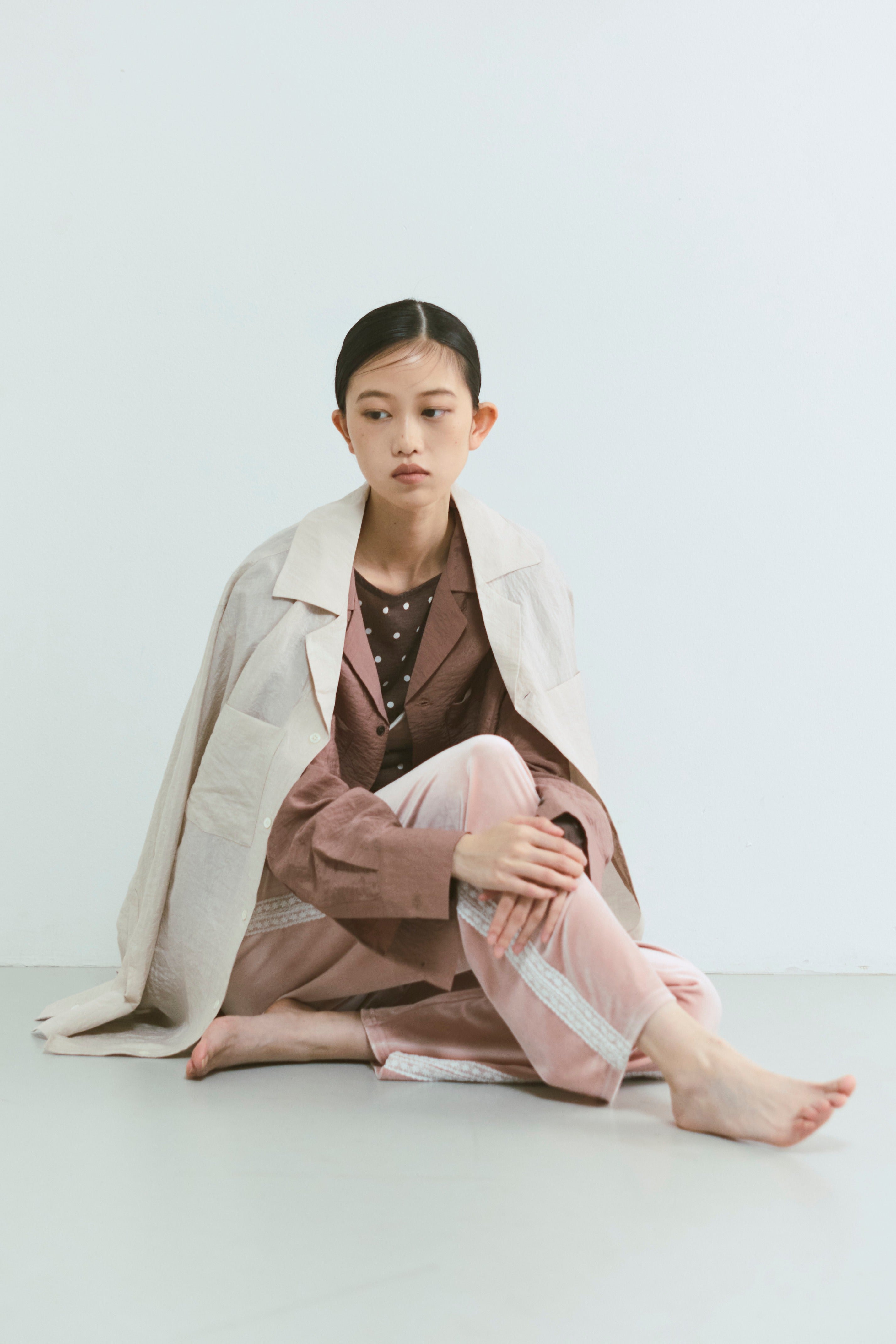 Side Lace Velour Easy Pants