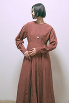Volume Sleeve Soft Flare Dress