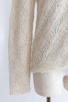 Mohair-Like Open Knit Polo アイボリー
