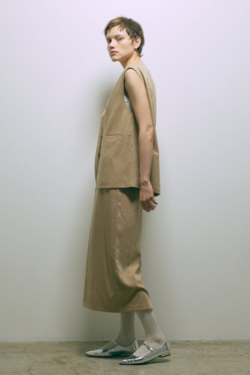 【Set Up】Faux Suede Gilet