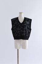 Sequin Jacquard Knit Vest ブラック