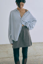 Alpaca-Touch Knit Mini Skirt 杢グレー