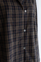 Satin Piping Checked Pajama Shirt